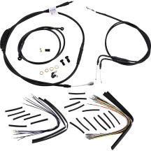 Kit completo de cables/líneas de manillar de vinilo negro para Ape Hangers — 16", Ape Hanger, Negro