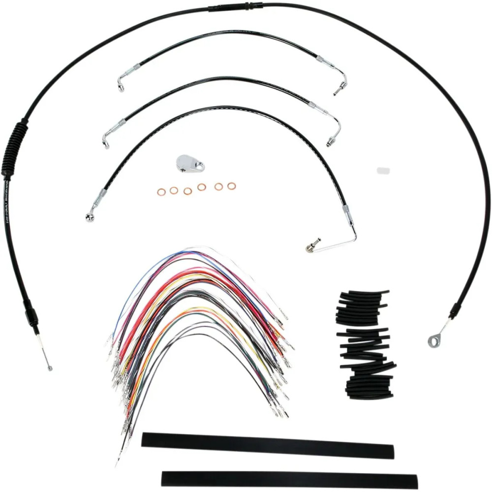 Kit completo de cables/líneas de vinilo negro para Ape Hangers — elevadores de 33 cm (13"), Ape Hanger, Non-ABS