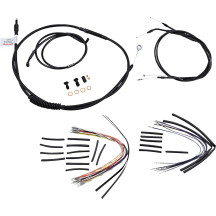Kit completo de cables/líneas de manillar de vinilo negro para Ape Hangers — ajuste para elevadores de 12" (30,5 cm), Ape Hanger