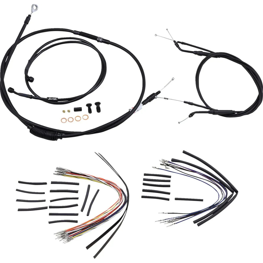 Kit completo de cables/linea de vinilo negro para Ape Hangers — negro, 35.5 cm (14")