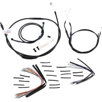 Kit completo de cables/líneas de manillar de vinilo negro para Ape Hangers — risers de 16" compatibles, Ape hanger