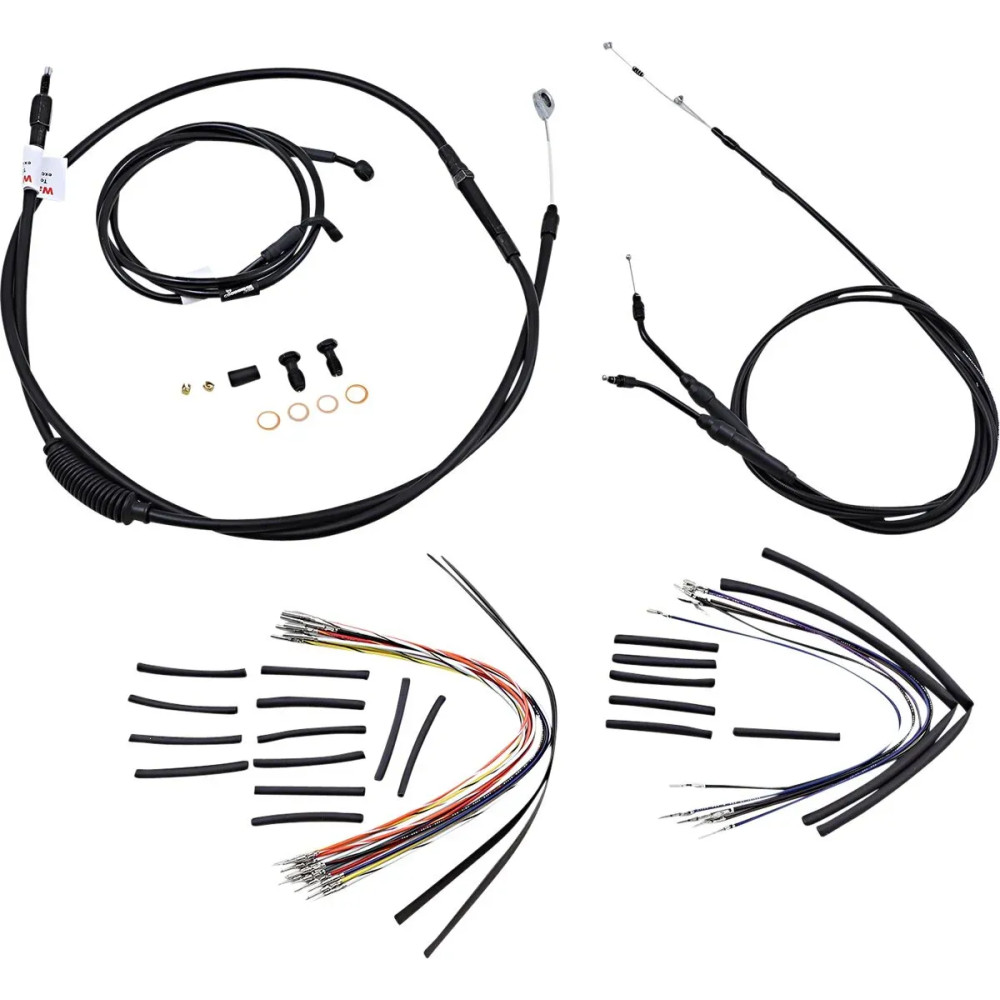 Kit completo negro de cables y líneas de manillar para Ape Hangers — 40.5 cm (16"), Ape Hanger