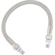 Universal Stainless Steel Braided Oil Line — 1/8" NPT, 11/32" ID, 12" length, Chrome