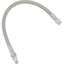Universal Stainless Steel Braided Oil Line — 11/32" ID, 13" length, 1/8" NPT, Chrome