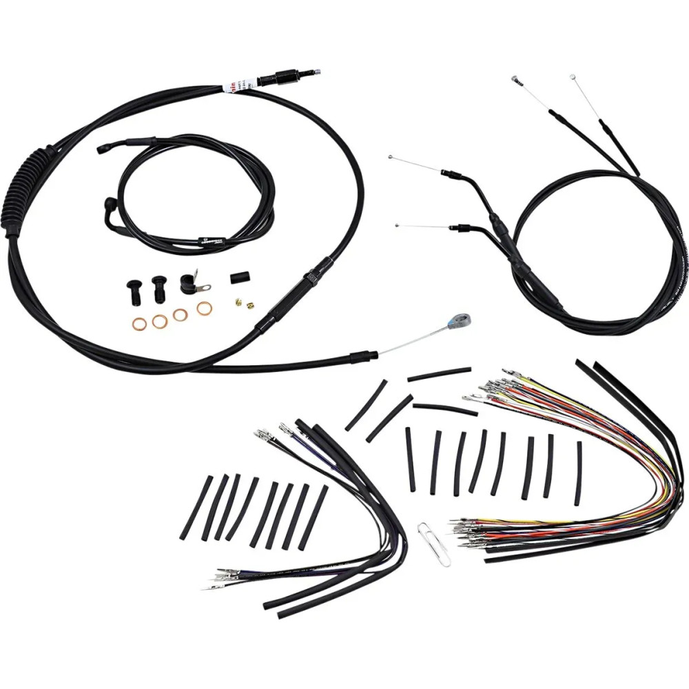 Kit completo de cables y líneas de manillar de vinilo negro para Ape Hangers — risers de 12"