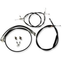 Standard Black Vinyl Handlebar Cable/Brake Line Kit — Black, fits Ape Hanger, 12" - 14"