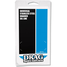 Universal Stainless Steel Braided Oil Line — 11/32" ID, 13" length, 1/8" NPT, Chrome
