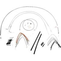 Kit completo de cables y latiguillos trenzados de acero inoxidable para manillar — ajuste para ape hanger de 16"