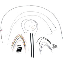 Kit completo de cables trenzados de acero inoxidable para manillar y líneas de freno — Ape hanger, 40.5 cm (16")