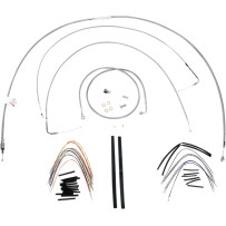Kit completo de cables y líneas de freno trenzadas de acero inoxidable para manillar — compatible con ape hanger de 18"