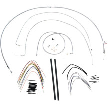 Kit completo de cables trenzados de acero inoxidable para manillar — ajuste ape hanger, 45,5 cm (18")