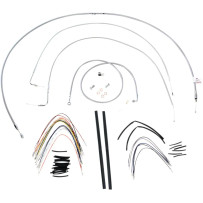 Kit completo de cables trenzados de acero inoxidable para manillar — ajuste ape hanger, 45,5 cm (18")