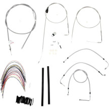 Kit completo de cables/latiguillos trenzados de acero inoxidable — separadores 2", Ape Hanger 16", sin ABS