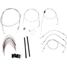 Kit completo de cables y latiguillos trenzados de acero inoxidable para manillar — para manillares ape hanger de 18"