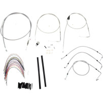 Kit completo de cables y latiguillos trenzados de acero inoxidable para manillar — para manillares ape hanger de 18"