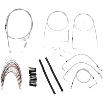 Kit completo de cables y latiguillos trenzados de acero inoxidable para manillar — 35,5 cm (14"), Ape Hanger
