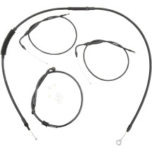 Handlebar Cable and Brake Line Kit for Clubman Handlebars — Black, single-disc, Non-ABS