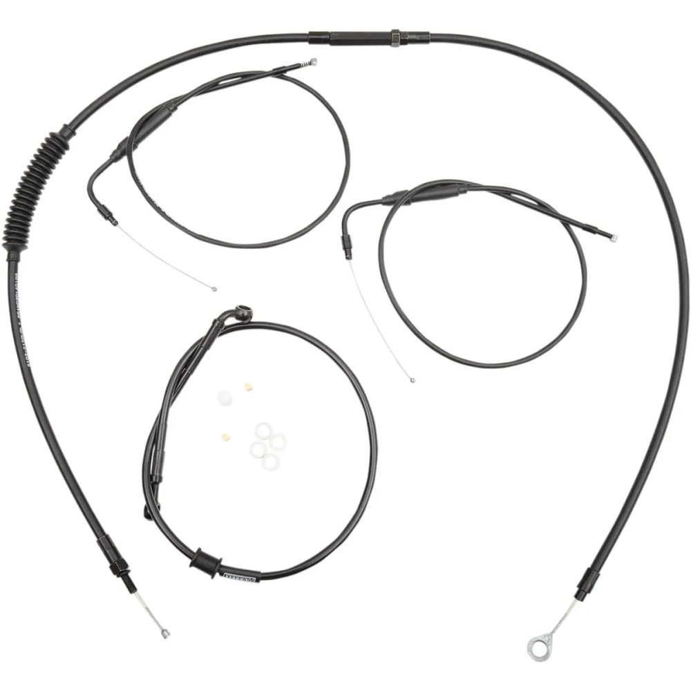 Handlebar Cable and Brake Line Kit for Clubman Handlebars — Black, single-disc, Non-ABS