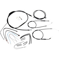 Complete Black Vinyl Handlebar Cable/Line Kit for Ape Hangers — 12" handlebar height