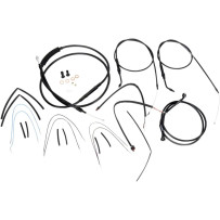 Complete Black Vinyl Handlebar Cable/Line Kit for Ape Hangers — 35.5 cm (14"), Ape Hanger, Black