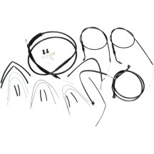 Complete Black Vinyl Handlebar Cable/Line Kit for Ape Hangers — 16" handlebar height, Ape Hanger, Black