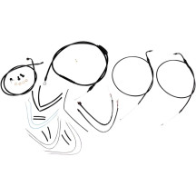 Complete Black Vinyl Handlebar Cable/Line Kit for Ape Hangers — 16" fit, Ape Hanger, Black