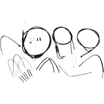 Complete Black Vinyl Handlebar Cable/Line Kit for Ape Hangers — 18" height, Ape hanger, Black