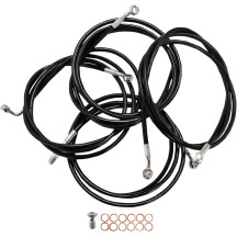 Standard Black Vinyl Handlebar Cable/Brake Line Kit — 18" - 20" fit, Ape Hanger, ABS