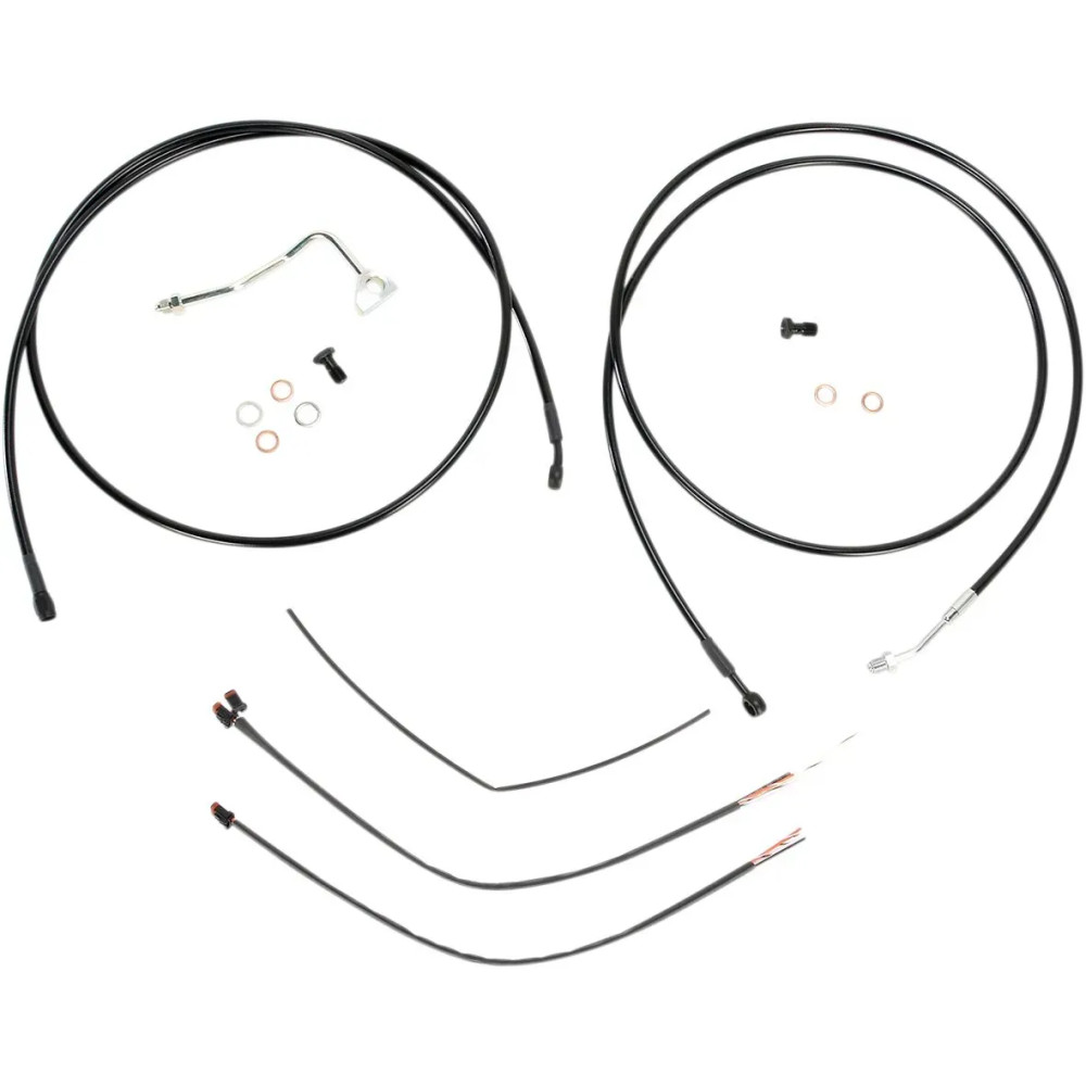 Kit completo de cables y líneas de manillar de vinilo negro para Ape Hangers — 33 cm (13") , Ape Hanger, negro