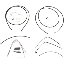 Kit completo de cables y líneas de manillar en vinilo negro para Ape Hangers — 38 cm (15") , Ape Hanger, Negro