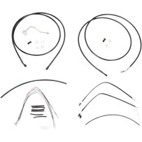 Kit completo de cables y líneas de manillar en vinilo negro para Ape Hangers — 38 cm (15") , Ape Hanger, Negro