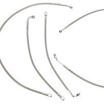 Complete Stainless Braided Handlebar Cable/Brake Line Kit — Fits 38 cm (15") handlebars, Ape hanger