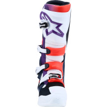 Tech 7 Boots — EU 39, US 6, Over-Calf, White/Blue/Purple/Fluorescent Red
