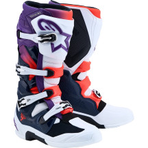 Tech 7 Boots — EU 48, US 13, Over-Calf, Men’s, White, Blue, Purple, Fluorescent Red