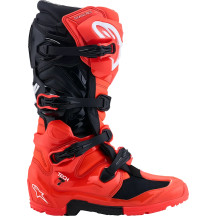 Tech 7 Enduro Boots — Men’s, Over-Calf, Black/Fluorescent Red, EU 42 / US 8