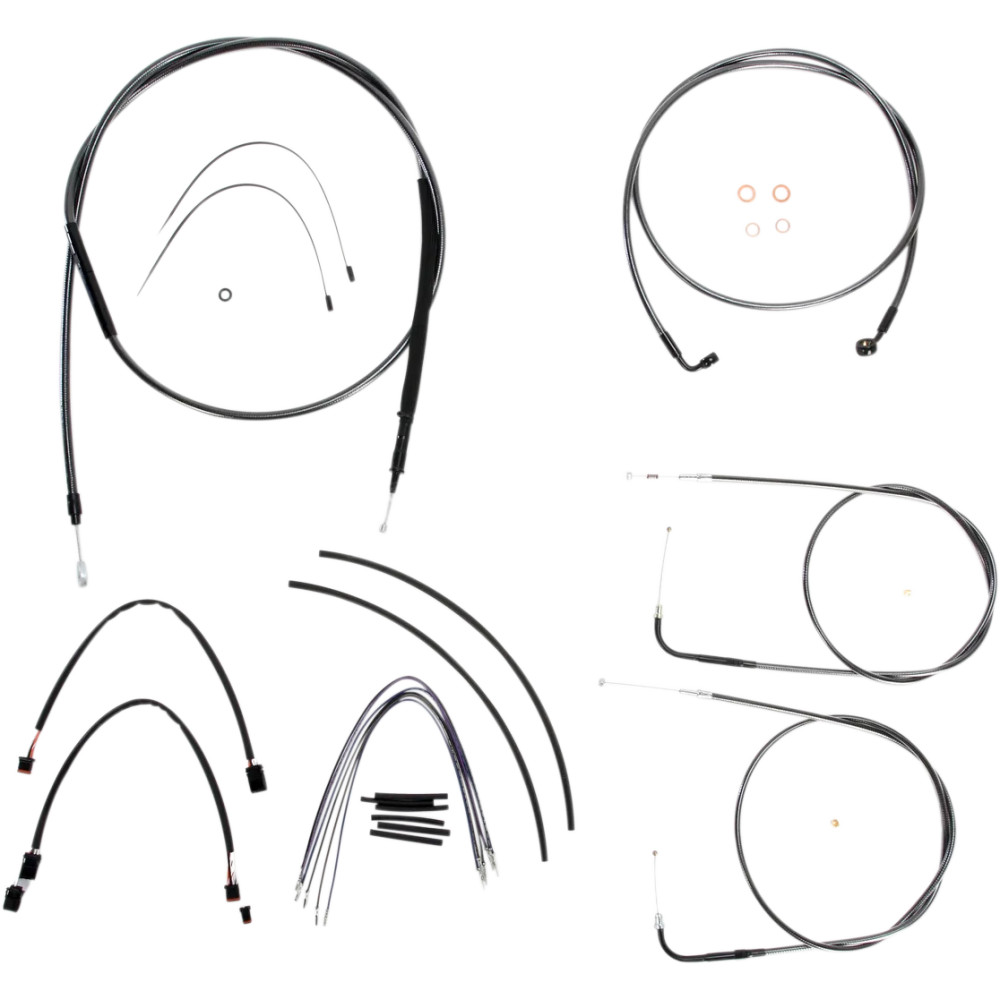 Black Pearl™ Designer Handlebar Installation Kit — Ape Hanger, 38 cm–43 cm (15"–17"), Black