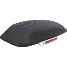 Dragon Scale Saddlebag Lid Covers — Pair, Black, Blue Stitching
