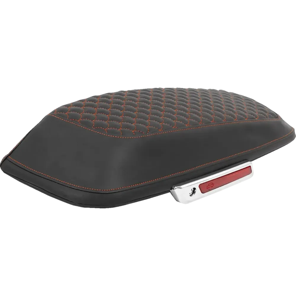 Dragon Scale Saddlebag Lid Covers — Pair, Black/Orange, Saddlehyde Vinyl, Left/Right