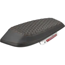 Saddlebag Lid Covers — Black, Orange Stitching, Pair