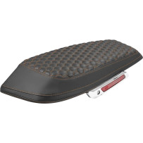 Saddlebag Lid Covers — Black, Orange Stitching, Pair