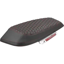 Saddlebag Lid Covers — Black, Red Stitching, Pair