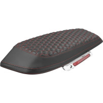 Saddlebag Lid Covers — Black, Red Stitching, Pair