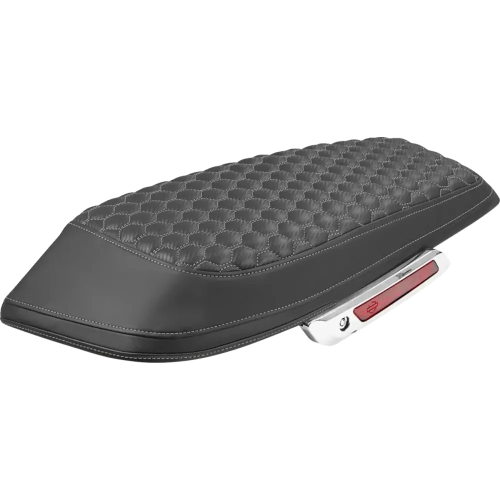 Saddlebag Lid Covers — Black, Silver Stitching