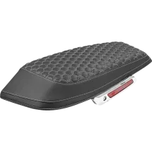 Saddlebag Lid Covers — Black, White Stitching, Pair