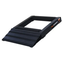 Rodillo para rueda de motocicleta — Negro, acero, portátil