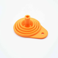 Embudo de silicona flexible y plegable — Plegable, naranja