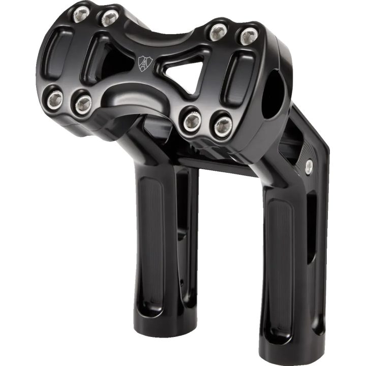 Risers Wayback — 3" Pullback, 7" Rise, 1" Clamp, Negro Brillo
