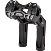 Risers Wayback — 3" Pullback, 7" Rise, 1" Clamp, Negro Brillo