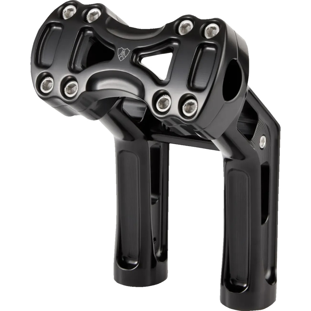 Risers Wayback — 3" Pullback, 7" Rise, 1" Clamp, Negro Brillo