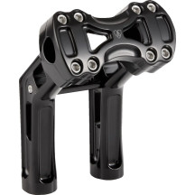 Risers Wayback — 3" Pullback, 7" Rise, 1" Clamp, Negro Brillo